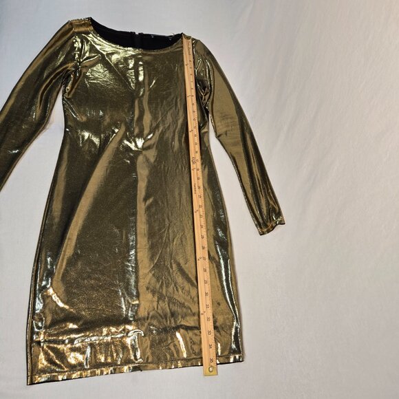 ALICE + OLIVIA Quite Luxury Gold Metallic Tabitha Bodycon Dress Size 6 LIKE NEW! - Picture 15 of 17
